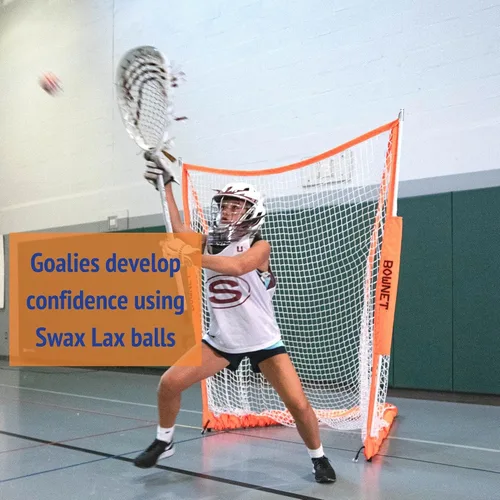 Miniatura 9 de Swax Lax Pelota de entrenamiento para Lacrosse - Práctica para interiores y exteriores con menos rebotes y menos pique