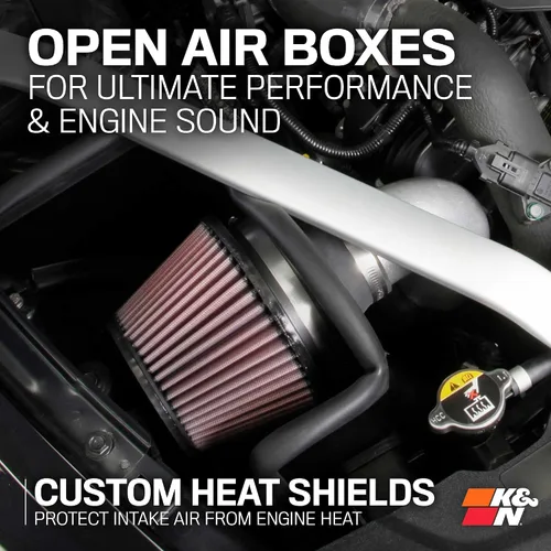 Miniatura 6 de K&N Sistema de admisión de aire frío: filtro de aire de alto flujo, aumenta el rendimiento y aceleración: compatible con Genesis/Kia G70 2018-2025
