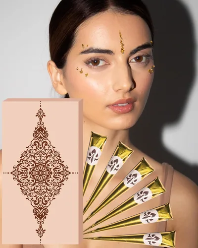Miniatura 8 de Conos de henna de MERCY LONDON. 1 cono, listo para usar. Tinte natural prémium para el cabello Mendhi para un color rico y vibrante. Mehandi indio