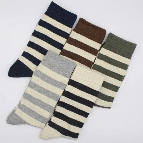 Miniatura 87 de TOEJYJ Calcetines de vestir divertidos para hombre, paquete de calcetines casuales divertidos, coloridos calcetines de algodón a rayas, talla 10-13