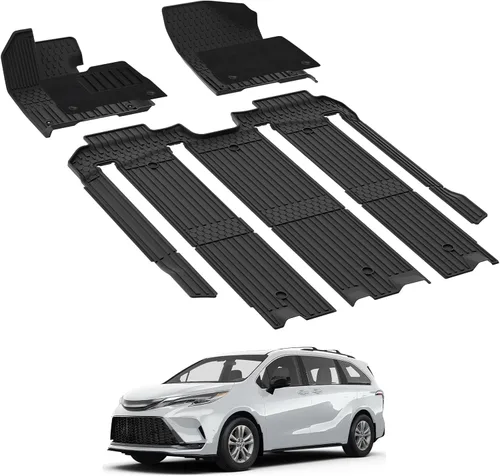 Miniatura 13 de Alfombrillas de Piso 3W Compatibles con Toyota Tundra 2014-2021 (Solo para Cabina CrewMax), Revestimiento de Piso de TPE para Todo Clima con Ajuste