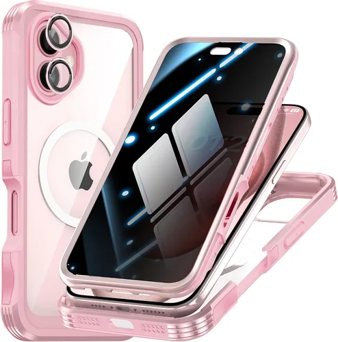 Miniatura 17 de TOPF&B Funda de privacidad para iPhone 17 Pro Max, compatible con MagSafe, funda magnética para iPhone 17 Pro Max, protector de pantalla de Negro
