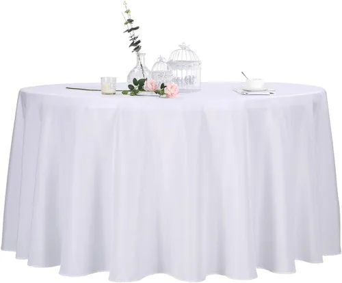 Miniatura 15 de Ascoza Paquete de 2 manteles rectangulares blancos de 60 x 84 pulgadas, tela de poliéster de 4 pies, para bodas, banquetes, restaurantes y fiestas