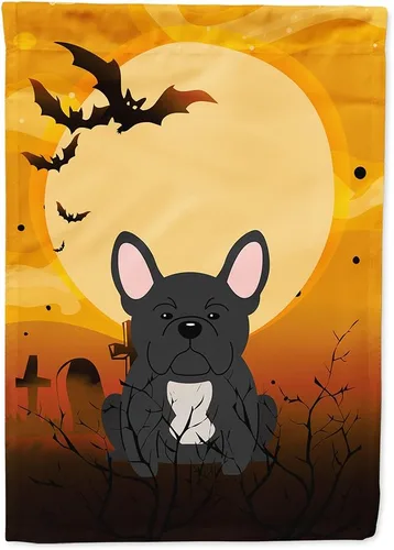 Miniatura 132 de Caroline's Treasures BB4307GF - Bandera de Halloween Airedale para jardín, bandera decorativa para patio exterior, obras de arte de patio, macizos