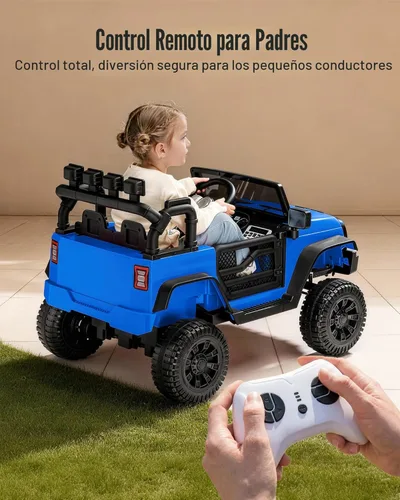 Miniatura 5 de Outfunny Juguete de coche de paseo para niños, coche eléctrico de 24 V para niños con control remoto, motores de 2 x 200 W, color azul