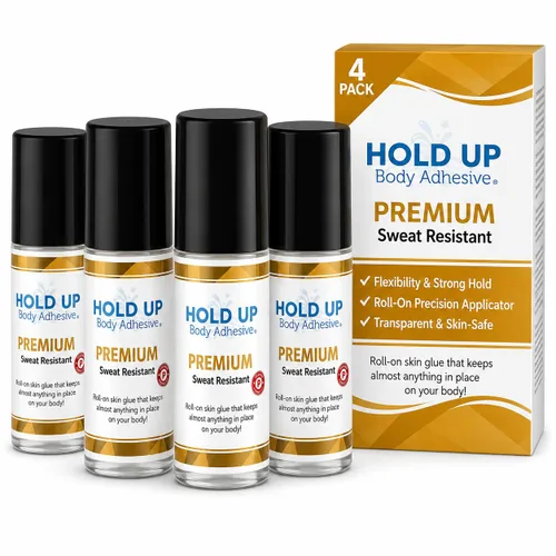 Miniatura 10 de Hold Up Body Adhesive Pegamento aplicador enrollable de alta calidad, pegamento para calcetines de compresión, medias, disfraces, ropa, resistente