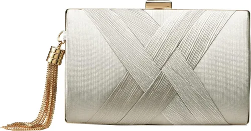 Miniatura 11 de Bolso de mano para mujer, bolso de mano de noche con borla, bolso cruzado y bolso de hombro para fiesta de noche de boda