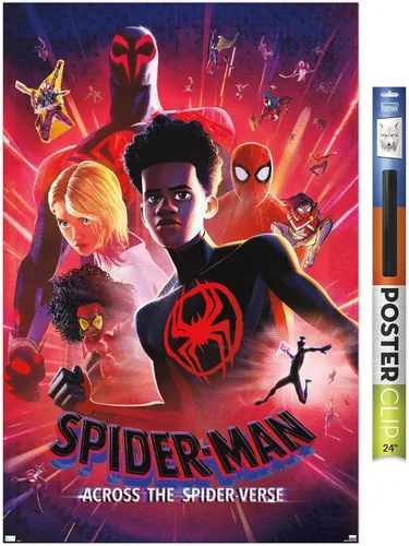 Marvel Spider-Man: Across The Spider-Verse - Póster estático de pared de una hoja, 34 pulgadas de largo x 22.4 pulgadas de ancho, paquete de póster