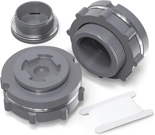 Miniatura 15 de TAISHER Adaptador de conector de tanque de mamparo de 1 pulgada de ABS blanco con tapones y junta para tanque de agua, barriles de lluvia, acuarios