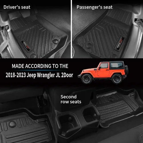 Miniatura 2 de Alfombrilla de carga y respaldo de TPE para todo clima para Jeep Wrangler JK 4 puertas 2007-2018 Accesorios