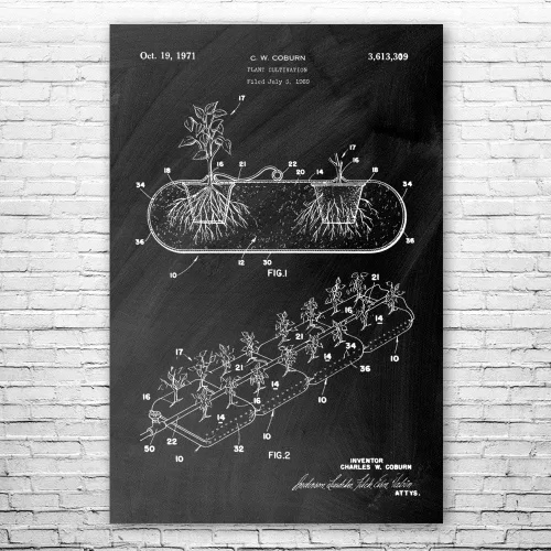 Miniatura 2 de Patente Tierra hidropónico plantador impresión de póster de invernadero, jardín regalo, cultivar arte de casa, regalo para cultivar, arte