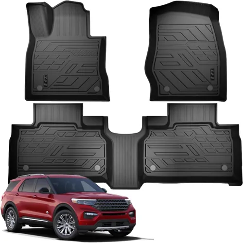Miniatura 10 de Apto para Jeep Grand Cherokee/Dodge Durango 2016 2017 2018 2019 2020 2021 Alfombrillas para Automóvil Especiales para Todo Clima Incluye 1ª y 2ª