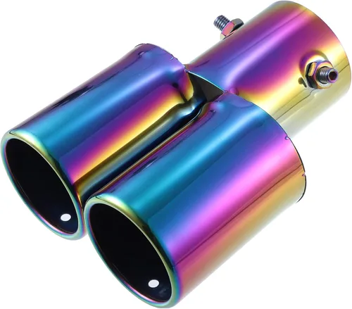 Tubo de escape doble para automóvil, doble salida, diámetro aplicable, 2.4 pulgadas, tubo de escape universal, punta de silenciador, tubo de escape