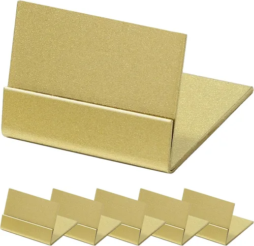 Miniatura 2 de 12 soportes dorados para números de mesa, soportes de metal para tarjetas, caja de almacenamiento, soportes ideales para bodas, aniversarios, fiestas