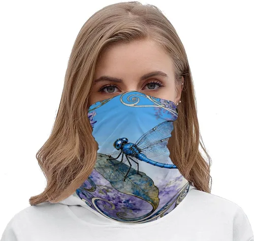 Miniatura 5 de Sun UV Protection Neck Gaiter Upf 50+ Balaclava Ski Dragonfly Jacaranda Leaf Face Mask Summer Face Cover Scarf Breathable Bandana for Fishing