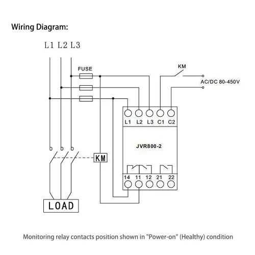 Miniatura 5 de ATO Relé de monitoreo multifuncional, voltaje de línea, 3 fases, voltaje de fase de CA 208-480V, tiempo de retardo ajustable de 0.1-30s, relé