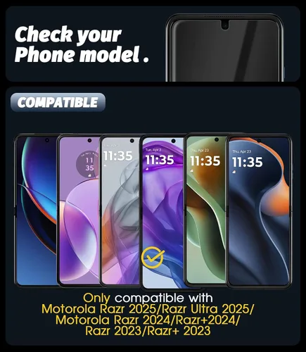 Miniatura 2 de Paquete de 3 protectores de pantalla de TPU Orzero compatible con Motorola Razr 2026/Razr+ Plus 2026/Razr Ultra 2026/Motorola Razr 2025/Razr+ Plus