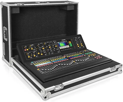 Sound Town Estuche Mezclador ATA de Madera Contrachapada con Protección Interior de Espuma y Ruedas Integradas para Mezclador Digital Midas M32 Negro
