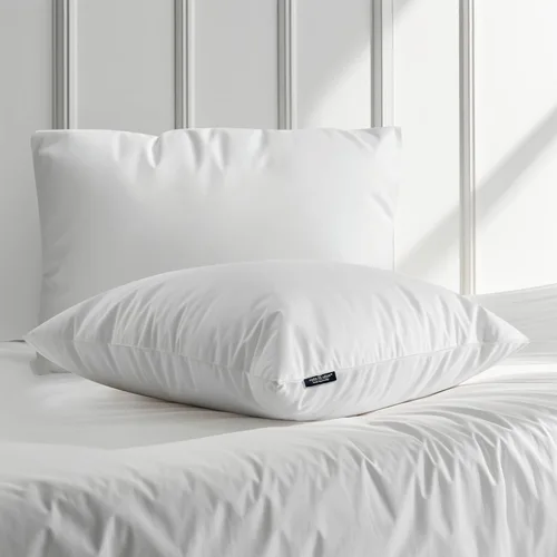 Farm to Home Juego de 2 almohadas 100% algodón orgánico de plumón alternativo, tamaño King, colección de hotel de lujo, tamaño mediano, suave para