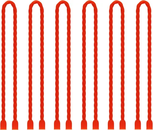 Miniatura 14 de 6 bridas de silicona de 24 pulgadas de diámetro reutilizables con núcleo de acero de 0.196 pulgadas de diámetro, lazos de torsión de goma flexibles