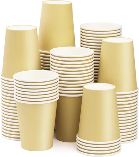 Miniatura 14 de Vasos de papel de 8 onzas, paquete de 25 unidades, vasos de café de papel desechables, para bebidas calientes o frías, para Halloween, fiestas, Negro