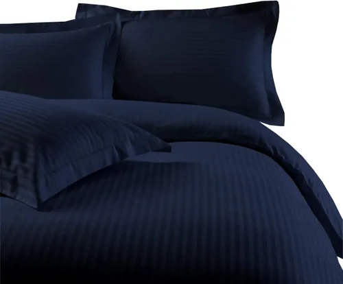 Miniatura 29 de sheetsnthings Juego de ropa de cama a rayas de 300 hilos, 100% algodón, 5 piezas, tamaño individual, extra largo, XL, color negro, 3 piezas y 2