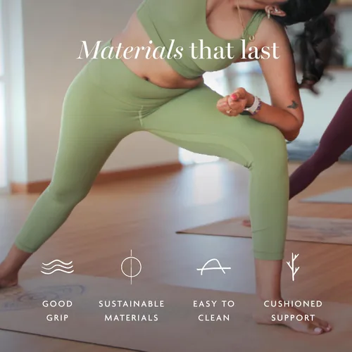 Miniatura 2 de Shakti Warrior Tapete de yoga de corcho, diseñado por artistas, tapete antideslizante ecológico de alta calidad, ideal para yoga regular y caliente