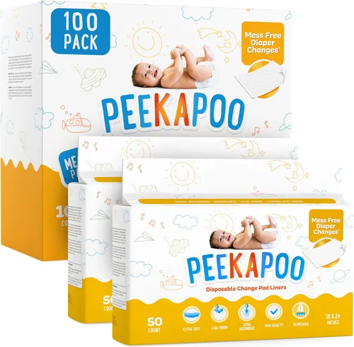 Miniatura 9 de Peekapoo - Los cambiadores originales desechables para bebé – 50 unidades Super suaves, impermeables, ultraabsorbentes Portátiles, aptos