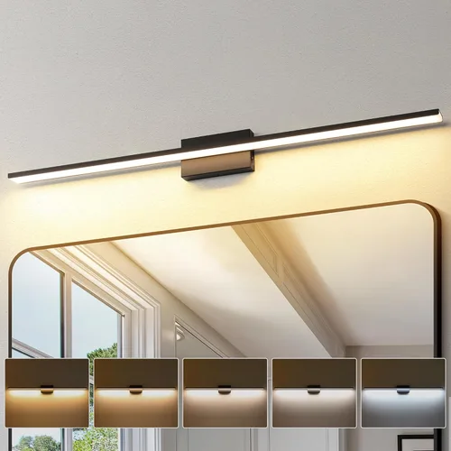 Miniatura 17 de JUSHENG Luces de Tocador Negras para Baño 5CCT Regulables Accesorios de Luces de Tocador para Baño Luz LED de Tocador Barra de Luz de Tocador 24
