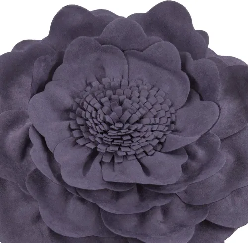 Miniatura 3 de JWH Funda de Almohada con Flores en Relieve Decorativa Floral Cojín Redondo Hecho a Mano para Casa Cama Sofá, 14 Pulgadas, Gris Morado