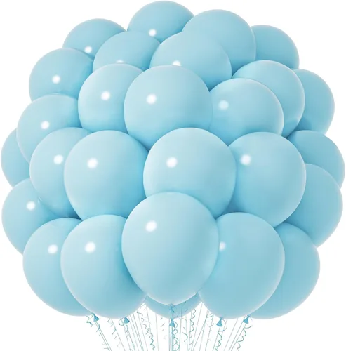 Miniatura 46 de Voircoloria - Globos azul bebé claro, paquete de 66 globos de 12 pulgadas de látex para fiestas para niños y niñas, para cumpleaños, baby shower, 16