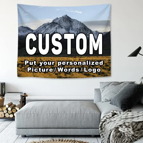 Miniatura 10 de KafePross Tapiz personalizado para colgar en la pared, 30 x 30 pulgadas, personaliza tu imagen, texto, dormitorio, pancarta para dormitorio