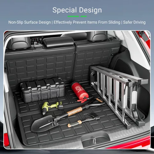 Miniatura 4 de xipoqix Alfombrilla de maletero con respaldo Compatible con forros de carga Jeep Cherokee 2019-2023 de TPE, protector de asiento trasero de repuesto