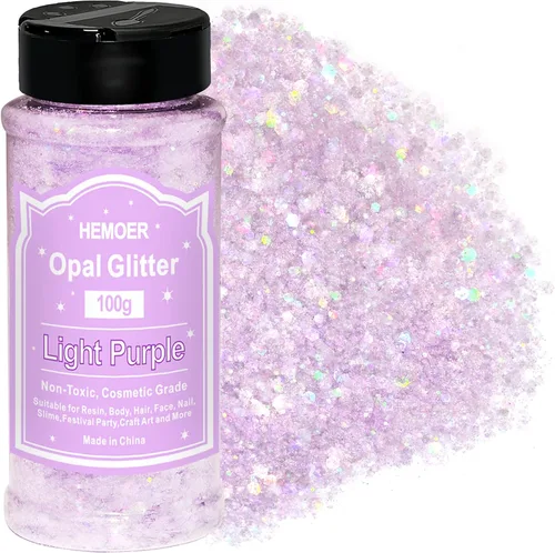 Miniatura 8 de HEMOER Purpurina Gruesa Holográfica, 12 Colores de Lentejuelas Brillantes, Conjunto de Purpurina de Poliéster Exclusivo Mixto para Resina Epoxi