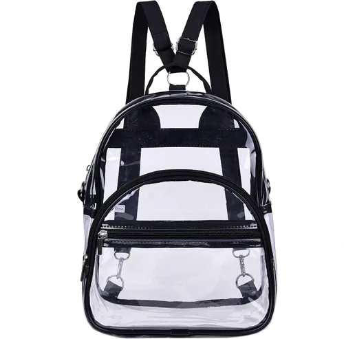 Miniatura 2 de Mochila pequeña aprobada por el estadio mini mochila transparente para niñas Negro Mini Mochilas Daypack
