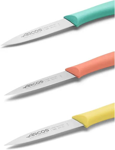 Miniatura 3 de Arcos Juego de Cuchillos de Pelar de 3 Piezas de 4 Pulgadas de Acero Inoxidable. Cuchillos de Cocina Coloridos para Pelar Frutas y Verduras. Mango