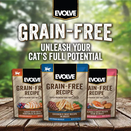 Miniatura 5 de Evolve Receta de pollo y carne de res sin granos en salsa húmeda para gatos 3 oz - 24 pk