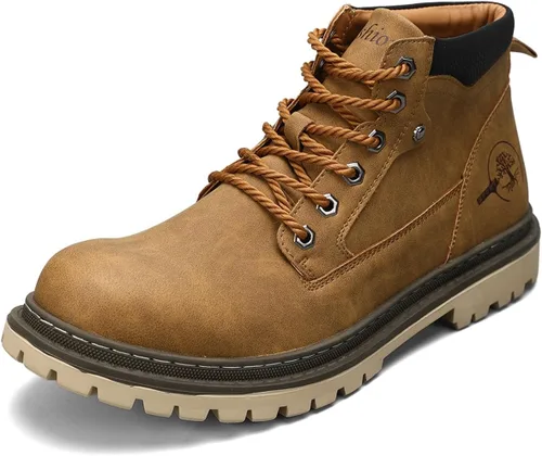 Miniatura 4 de Shaire Botas Chukka de cuero para hombre Botines con cordones para hombre Botas cómodas casuales