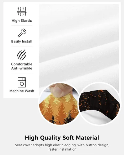 Miniatura 5 de Fundas elásticas para silla de oficina con árbol de otoño naranja, 2 piezas, suave y decorativo, protector para silla de escritorio de computadora