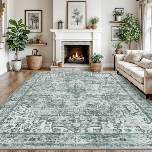 Miniatura 81 de SIILOOM Alfombra lavable de 2 x 3 pies, alfombra suave color taupe ceniza para entrada, tapete antideslizante para puerta de interior, tapete
