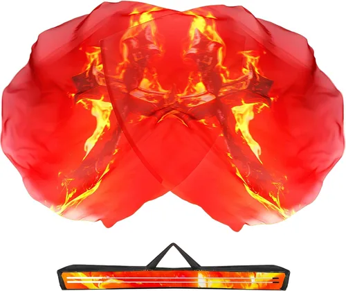 Miniatura 21 de Baisdan Banderas de adoración de 54 x 54 pulgadas para iglesia de baile, bandera de alabanza, banderas de paloma y fuego con varillas flexibles