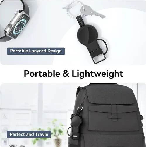Miniatura 5 de LVFAN Cargador para Apple Watch, cargador portátil para iWatch, cargador inalámbrico USB de carga rápida, cargador magnético inalámbrico de viaje