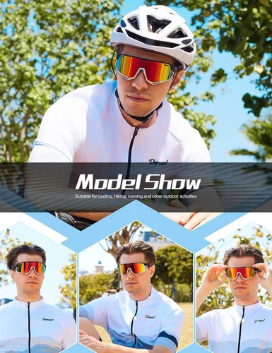 Miniatura 3 de BIRCEN Gafas de sol deportivas de béisbol para hombre: TR90 gafas de ciclismo ligeras envolventes para correr al aire libre MTB Bike