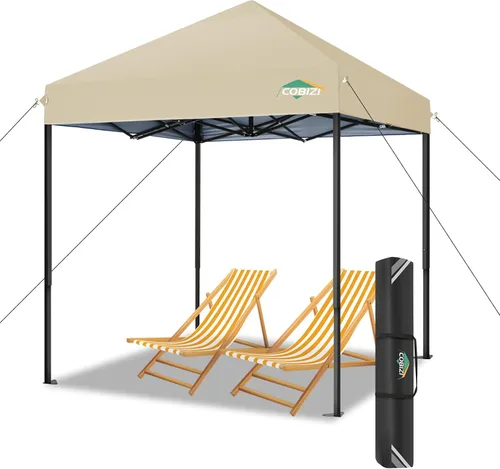 Miniatura 86 de COBIZI Tienda de campaña desplegable de 6.6 x 6.6 pies, toldo resistente, fácil de instalar, impermeable, para exteriores, fiestas, playa, jardín