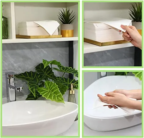 Miniatura 7 de Servilletas desechables para baño, servilletas blancas desechables para cena, toalla de papel para invitados, toallas de mano suaves y absorbentes