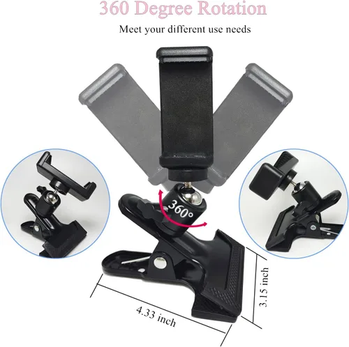 Miniatura 5 de PRAQECZ Soporte de teléfono con abrazadera de clip, soporte para teléfono celular para escritorio/mesa/puerta de cristal/deflector