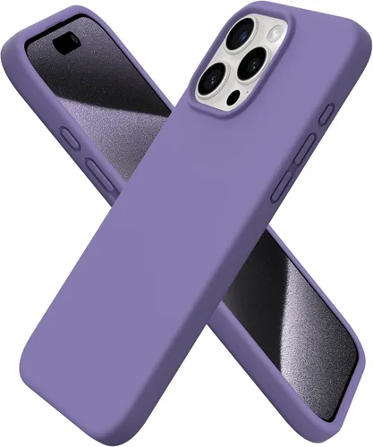ORNARTO Funda compatible con iPhone 15 Pro Max de 6.7 pulgadas, de silicona líquida delgada, de 3 capas, de gel suave, protectora, a prueba de
