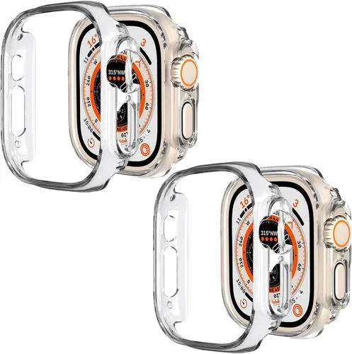 Miniatura 20 de Funda rígida de policarbonato compatible con Apple Watch Ultra 3/2/1 de 1.732 pulgadas, resistente a impactos, a prueba de golpes, con borde