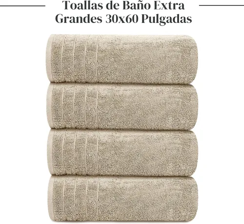 Miniatura 5 de Tens Towels Paquete de 4 toallas de baño extra grandes de 30 x 60 pulgadas, 100% algodón, más grandes y ligeras, más rápidas de secar, súper suaves