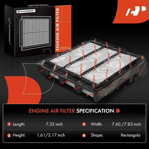 Miniatura 2 de A-Premium Filtro de Aire del Motor Compatible con Honda CR-V CRV 2023, Civic 2022-2023, Accord 2023 y Acura Integra 2023-2024, 1.5L, Reemplazo#